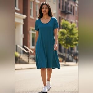 Planet Gold Comfy Casual Atlantic Deep Green T-shirt Dress XXL Juniors NWT
